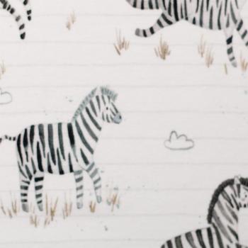 Baumwolljrsey Druck Zebra auf Altweiss by Christiane Zielinski